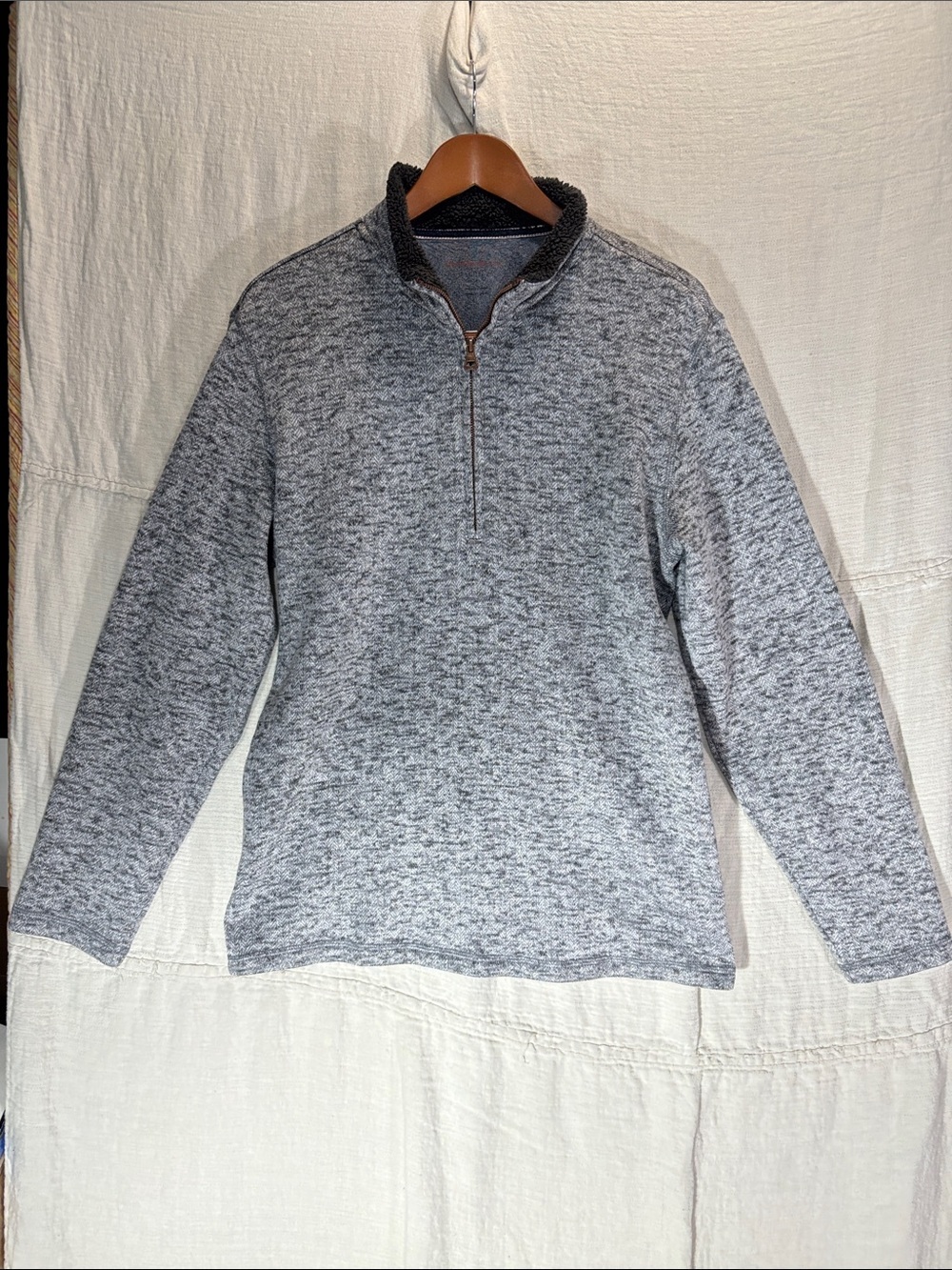 Weatherproof Vintage Men’s Marled Light Gray Quarter-Zip Pullover Sweater